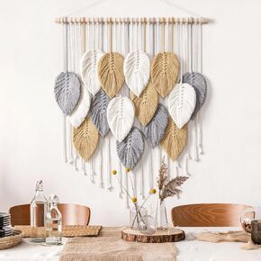 LOMOHOO Macrame Wall Hanging,Boho Home Decor,Bohemian Woven Decoration for Bedroom Living Room Apartment Dorm Gallery Perfect Handmade Gift Ideas 16.5" W x 30.7" L in Saudi Arabia