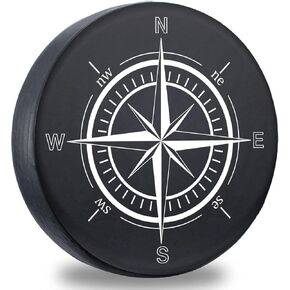 Spare Tire Cover,Weatherproof Vinyl Leather Wheel Cover for Jeep Wrangler Sahara,Hummer H3,Toyota FJ,Trailer, RV, SUV, Truck (32"-33" Compass Print) in Saudi Arabia