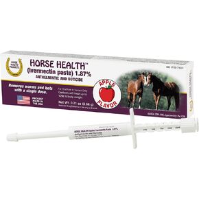 Horse Health Ivermectin Paste 1.87% – Equine Dewormer for Horses, Removes Strongyles, Pinworms, Bots & Parasites in Single Dose, Ivermectin Apple Flavor, 0.21 oz in Kuwait