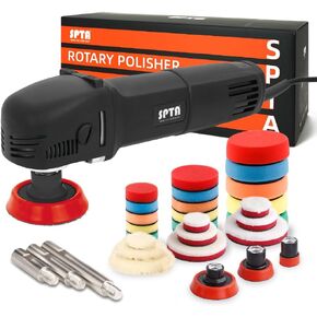 SPTA Mini Polishing Machine Buffer Rotary Polisher Auto Detailing Superpolish with 27Pcs Detail Polishing Pad Mix Size Kit Buffing Pad and 75mm,100mm,140mm M14 Thread Extension Shaft in Saudi Arabia