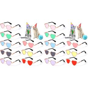 Konohan 8 Pcs Heart Pet Sunglasses Metal Frame for Small Dogs Cats Decor in Kuwait