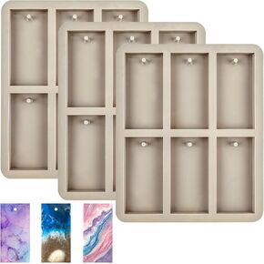 Silicone Wax Sachets Molds 2Pcs Rectangle Rhombic Elliptical Wax Mold Epoxy Casting Jewelry Making Molds Christmas Wax Melt Mold with Hanging Hole for DIY Jewelry Keychain Making Pendant Crafts in Saudi Arabia