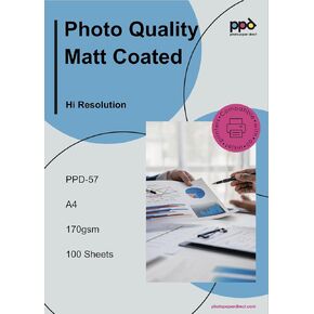 PPD Inkjet Matte Coated Photo Quality Paper Heavy 11x17" 49lbs 180gsm 9.5mil. X 100 Sheets (PPD057-100) in Kuwait