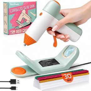 THINKLEARN Cordless Hot Glue Gun, 30 Sticks with 3-in-1 Charging Base Stand in Saudi Arabia