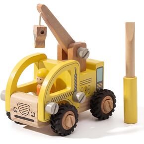 Wooden Toy Car for Toddlers, Crane Trucks Assembly Kit in Saudi Arabia
