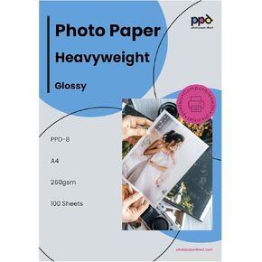 PPD 100 Sheets Inkjet High Gloss Photo Paper 8.5x11 64lbs 240gsm 10.9mil Letter Size Heavyweight Instant Dry and Water-Resistant (PPD-8-100) in Kuwait