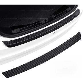 Black Carbon Fiber Textured Leather Sticker for The Threshold bar Outside The car Boot, Anti-Scratch Strip Anti-Kick Film Protective pad for The Rear Guard (43.3 * 5.51in) in Saudi Arabia