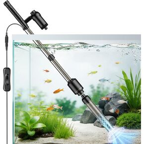 AKKEE Aquarium Vacuum Gravel Cleaner, 18W Electric Fish Tank Cleaner Vacuum, 6 in 1 Multifunctional Aquarium Cleaner for Automatic Water Change, Wash Sand, Water Circulation and Timed Off in Saudi Arabia
