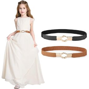 JASGOOD Kids Skinny Elastic Stretch Belts for girls with Easy Buckle Toddler School Uniform Dress Belts in Saudi Arabia