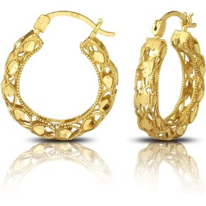 LoveBling 10K الذهب الأصفر جولة 4 مم أقراط هوب التركية in Kuwait