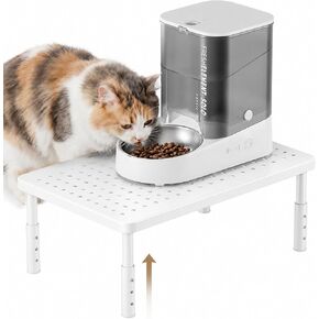 Adjustable Automatic Cat Feeder Stand - Elevated Cat Feeder Stand with 3 Height Settings, Fits Most Automatic Feeders & Tradition Bowls, Raised Pet Feeding Table Station for Cats & Small Dogs - Black in Kuwait