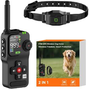 2-in-1 GPS Wireless Dog Fence & Training Collar System for Dogs 20+ lbs in Kuwait