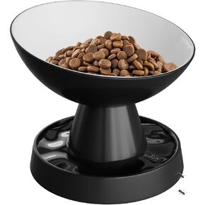 Raised Cat Food Bowl, Ceramic 15° Tilted Cat Bowl(White) in Kuwait