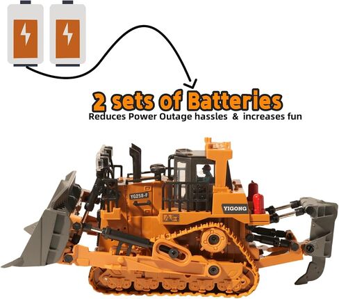 9-Channel RC Bulldozer with Lights and Sound,Construction Remote Control Bulldozer,Heavy Equipment Vehicles Dozer Toys for Adults Kids Boys Ages 3-12+ Christmas Birthday Gift 2026 in Saudi Arabia
