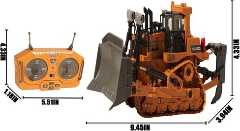 9-Channel RC Bulldozer with Lights and Sound,Construction Remote Control Bulldozer,Heavy Equipment Vehicles Dozer Toys for Adults Kids Boys Ages 3-12+ Christmas Birthday Gift 2026 in Saudi Arabia
