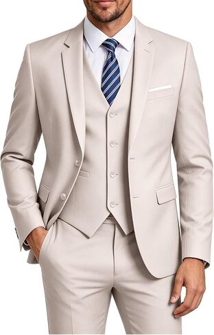Men Suits 3 Pieces Set Slim Fit Wedding Suit Groomsmen Prom Suit Tuxedo Business Formal Casual Groom Suit Jacket Blazer Pants in Saudi Arabia