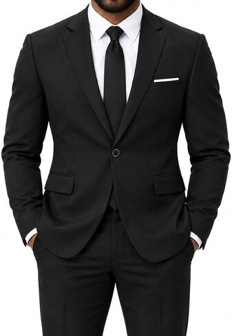 YFFUSHI Slim Fit 2 Piece Suit for Men One Button Casual/Formal/Wedding Tuxedo in Kuwait