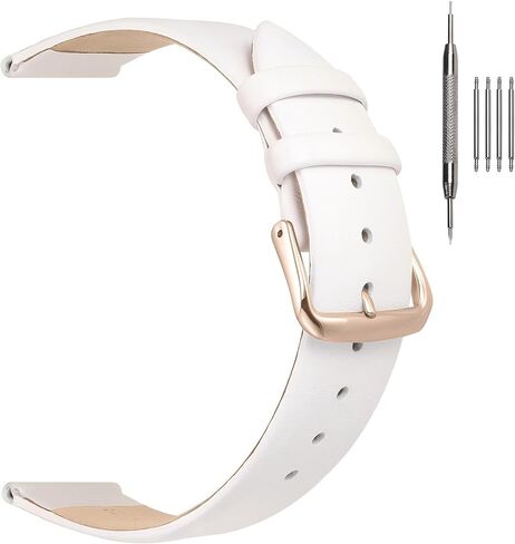EACHE Classical Thin Leather Watch Bands for Ladies, Genuine Leather Watch Straps for Women & Mens 12mm 14mm 16mm 18mm 20mm More Colors in Kuwait