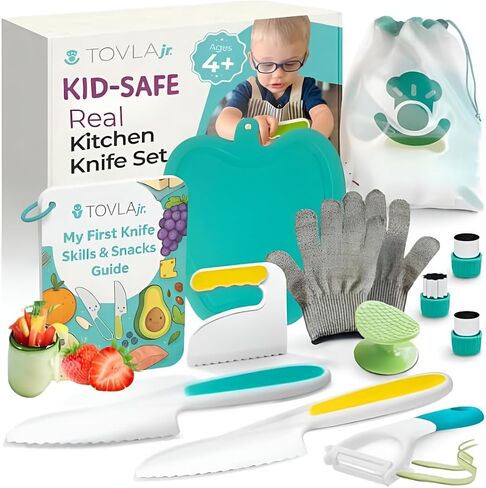 Tovla Jr. Kid Safe Knife Set with Cutting Board | Real Cooking | Ages 4-10 in Kuwait