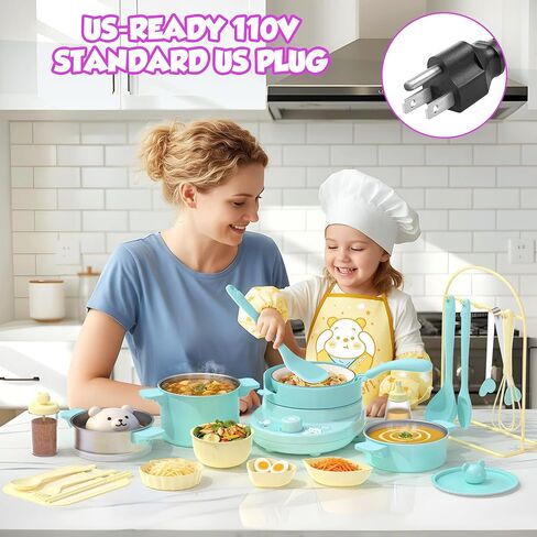 Gotoofun Kids Cooking Sets Real Mini Kitchen, Safe Cooking Set for Kids Ages 8-12, Real Food Making Montessori Kitchen Playset with Dishes & Kids Knife Set for Girls Boys in Kuwait
