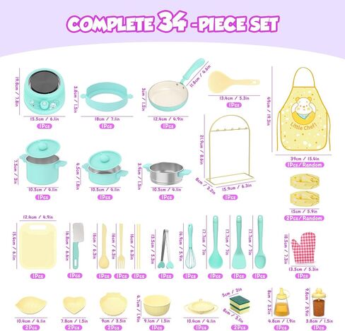 Gotoofun Kids Cooking Sets Real Mini Kitchen, Safe Cooking Set for Kids Ages 8-12, Real Food Making Montessori Kitchen Playset with Dishes & Kids Knife Set for Girls Boys in Kuwait