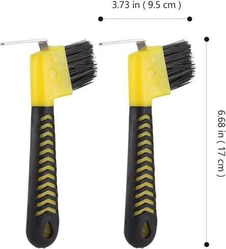 2pcs Horse Hoof Pick with Brush, Non-Slip Grip, Stainless Steel Hook in Kuwait