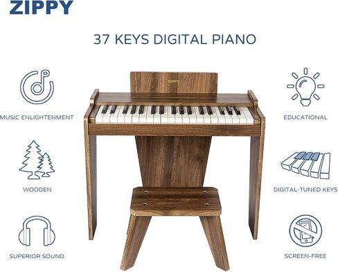 Kids Piano Keyboard, 37 Keys Digital Piano for Kids, Music Educational Instrument Toy, Wood Piano for 3+ Girls and Boys in Kuwait