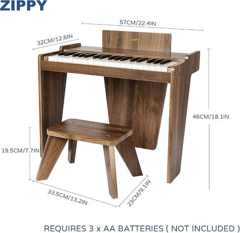 Kids Piano Keyboard, 37 Keys Digital Piano for Kids, Music Educational Instrument Toy, Wood Piano for 3+ Girls and Boys in Kuwait