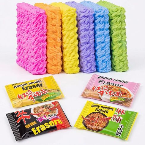 Ramen Erasers for Kids Mini Ramen Noodle Puzzle Erasers Cute Food Erasers for Party Favors Valentines Classroom Fun Erasers Set 8 PCS in Saudi Arabia