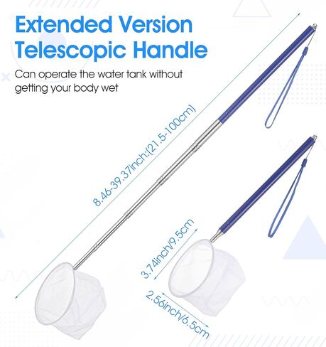 Fish Tank Net Small, Aquarium Fish Tank Net Long Handle (Blue) in Kuwait