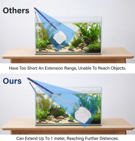 Fish Tank Net Small, Aquarium Fish Tank Net Long Handle (Blue) in Kuwait