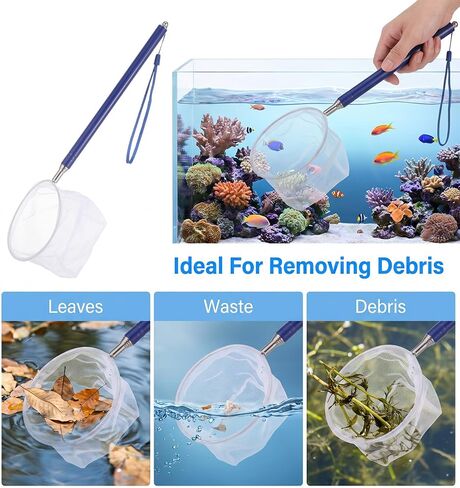 Fish Tank Net Small, Aquarium Fish Tank Net Long Handle (Blue) in Kuwait