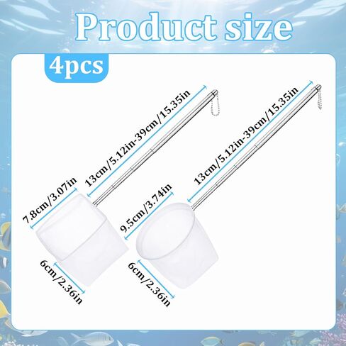 4 Pack Aquarium Fish Net 3" 3.74" Shrimp Nets Small Fish Net for Tank in Saudi Arabia