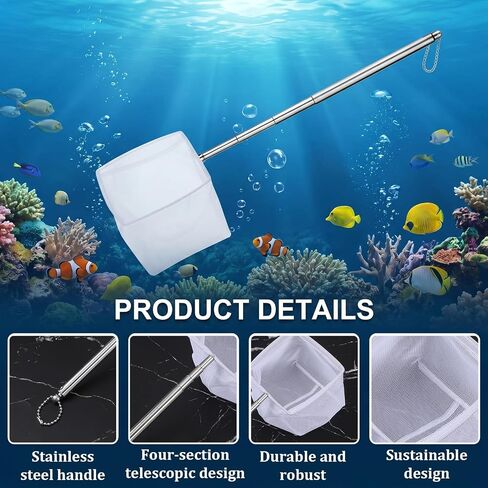 4 Pack Aquarium Fish Net 3" 3.74" Shrimp Nets Small Fish Net for Tank in Saudi Arabia