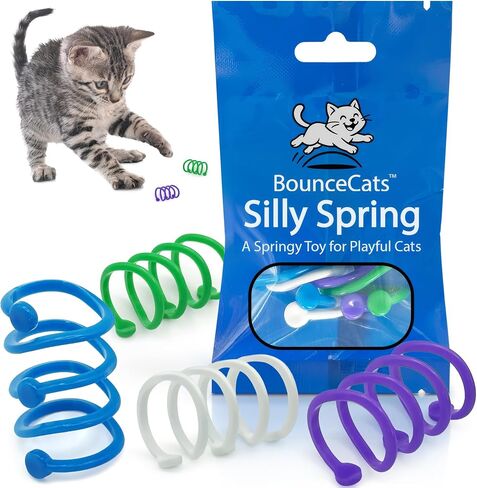 4 Pack Cat Spring Toys for Indoor Cats and Kittens, Made in USA in Saudi Arabia