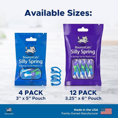 4 Pack Cat Spring Toys for Indoor Cats and Kittens, Made in USA in Saudi Arabia