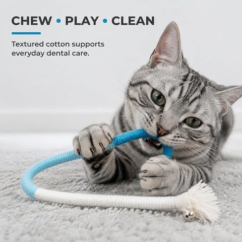 4-Pack Interactive Cat Chew Rope Toys, Teaser Sticks with Jingle Bells in Kuwait