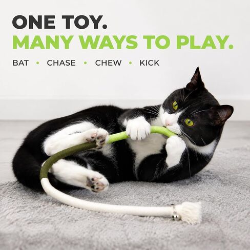 4-Pack Interactive Cat Chew Rope Toys, Teaser Sticks with Jingle Bells in Kuwait