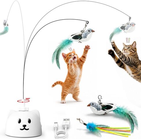 CATPICK Automatic Interactive Cat Toy, Flying Bird Wand for Indoor Cats in Saudi Arabia
