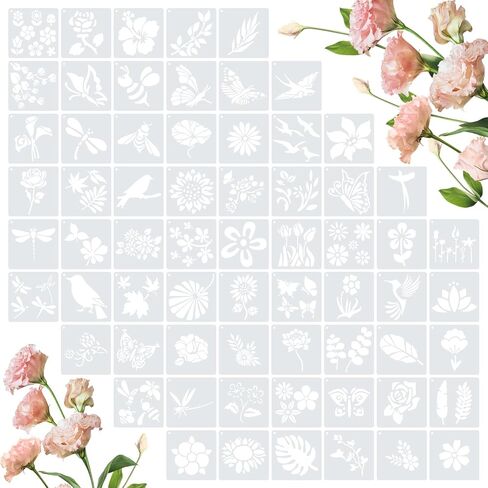 Amrules 65 Pcs Painting Stencils, Letters Numbers and Symbols, 4 x 4 Inch in Kuwait