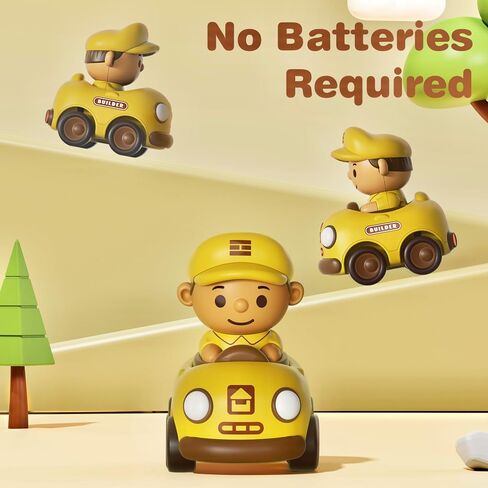 Aila+Aiden Community Helpers Press to Go Car Toys for Toddlers 1-3, Baby Racing Cars, Infant Play Vehicle Set, Baby Push Go Friction Car Toys for 6-9-12-18 Months, 1st Birthday Gift for 1-2 Years Old in Kuwait