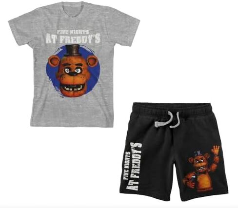 Bioworld Five Nights At Freddy's Freddy Fazbear Boy's Short Sleeve Shirt & Lounge Shorts Combo Set in Kuwait
