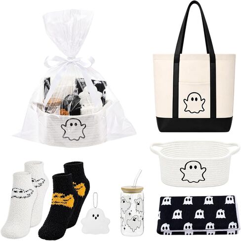 Halloween Boo Basket with Stuffers Gifts, Cup/Bag/Towel/Hanging Decor/Socks in Saudi Arabia