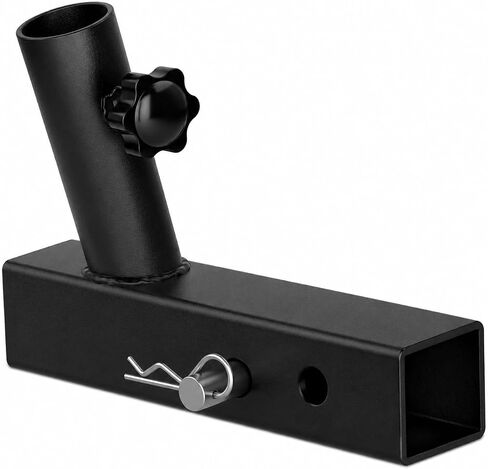Universal 2 Inches Hitch Flag Pole Holder - Compatible with Jeep, SUV, RV, Pickup, Truck, Camper, Trailer. Anti-Wobble Screws and The Angled Holder Design in Kuwait