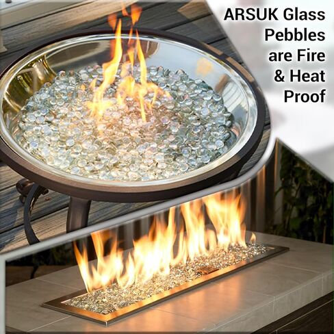 ARSUK Clear Flat Glass Pebbles, (5 LBS) Marbles for Vases, Glass Marbles, 400 Pcs Vase Fillers, Table Scatter for Weddings, Aquarium Stones, Candle Holders, Crafts, Glass Beads for Vases, (0.7-0.8") in Saudi Arabia