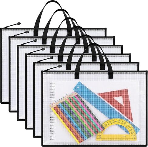 InnoHHustle 6Pcs Clear Art Portfolio Bag, 18"X26" Posters Storage Case with Zipper and Handle in Kuwait