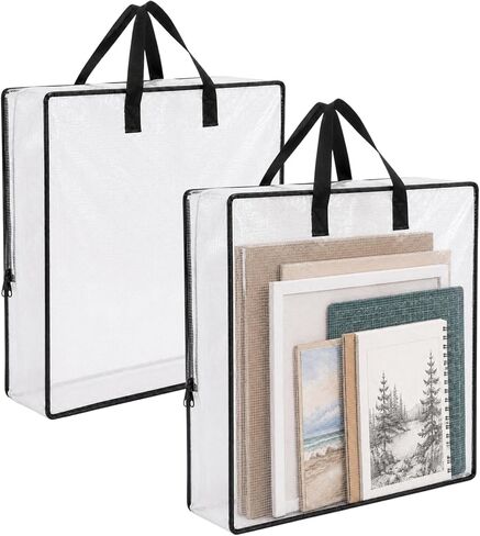GONGKANGYUAN 2 Pack Clear Art Portfolio Storage Bags, 26 x 26 in in Saudi Arabia