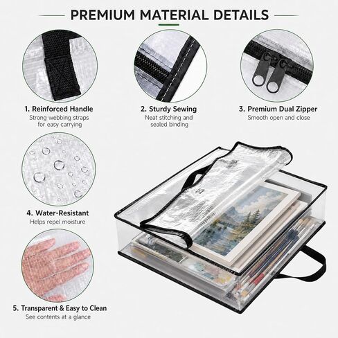 GONGKANGYUAN 2 Pack Clear Art Portfolio Storage Bags, 26 x 26 in in Saudi Arabia