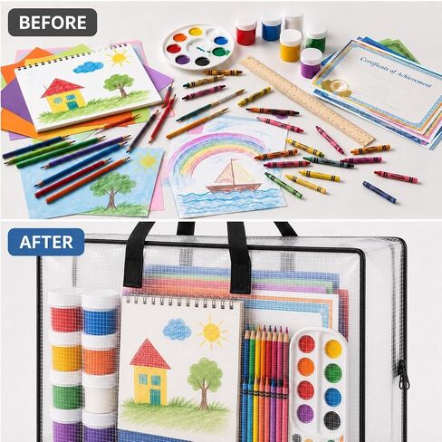 GONGKANGYUAN 2 Pack Clear Art Portfolio Storage Bags, 26 x 26 in in Saudi Arabia