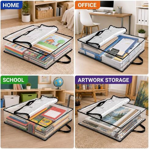 GONGKANGYUAN 2 Pack Clear Art Portfolio Storage Bags, 26 x 26 in in Saudi Arabia